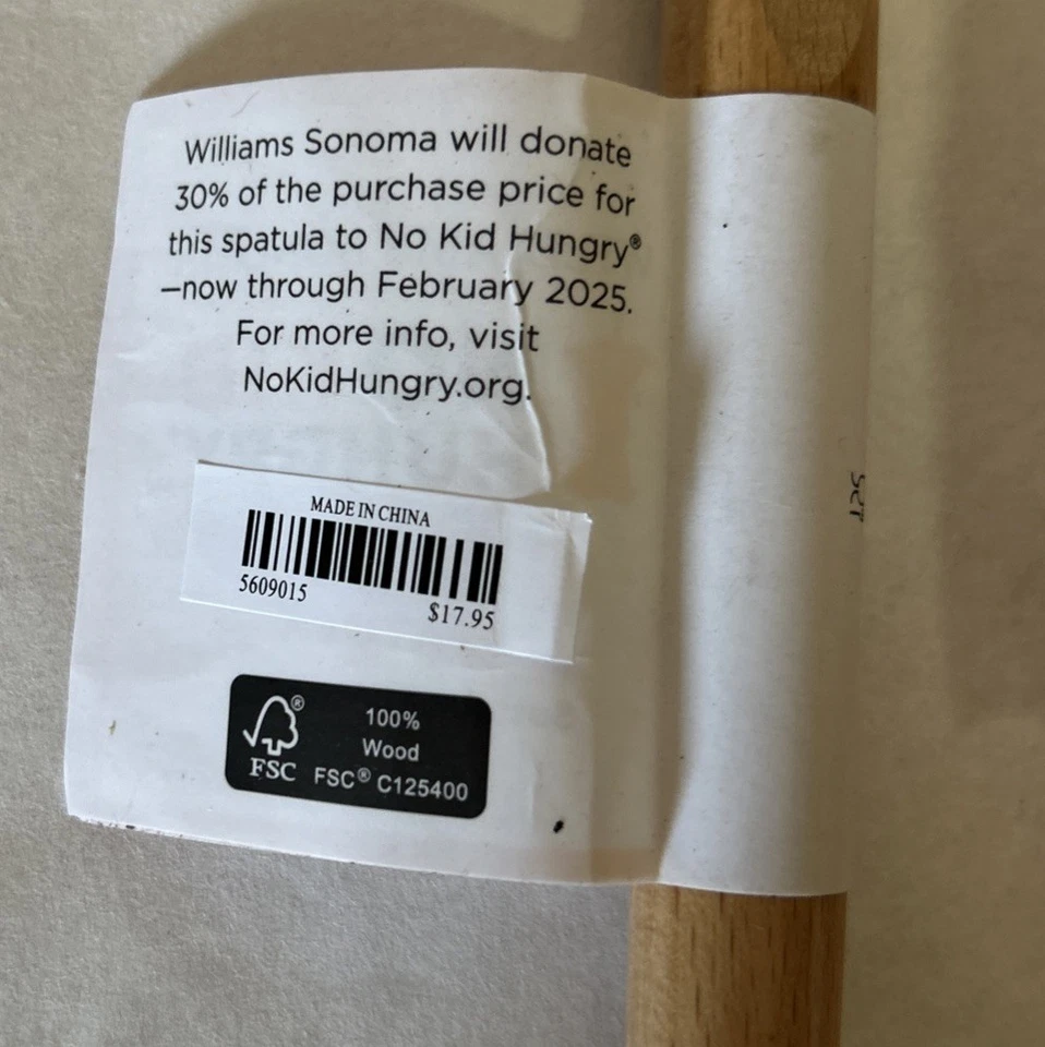 Williams Sonoma No Kid Hungry Spatula Wood Handle Set/2 Jack Black Tan France - Image 3 of 4