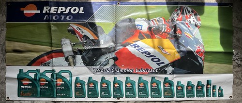 Repsol Honda MotoGP Nicky Hayden #69 motorcycle banner 70.5”x31”