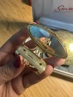 Stratton Gold Tone Engraved Powder Compact with Mirror, Original Box & Pouch — photo 4