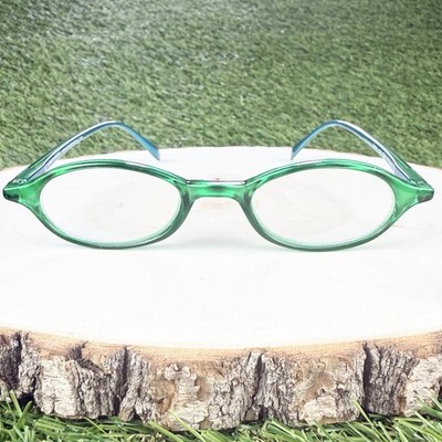 Peepers Reading Glasses +1.50 Sammann #8344 Readers Green Blue Oval Lightweight
