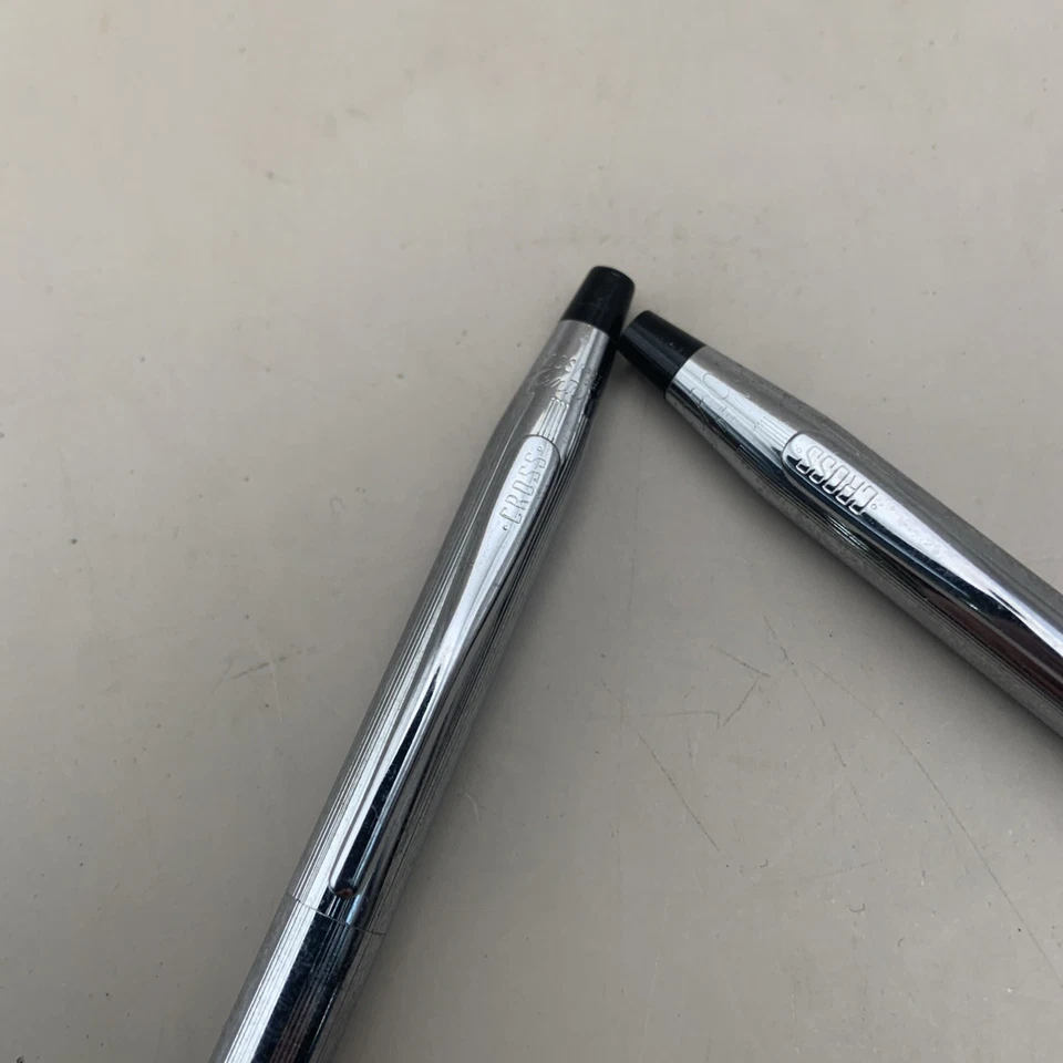 Bolígrafo Parker Classic Mate 1970 de colección cromado y lápiz tinta azul limpia Foto 2 de 4