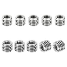 PATIKIL Thread Adapters Sleeve Reducing Nut, 10 Pcs M6xM10x8mm, Silver 