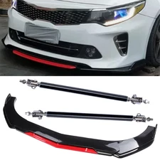 Front Bumper Lip Splitter Lower Spoiler Body Black+Red For KIA Optima K5