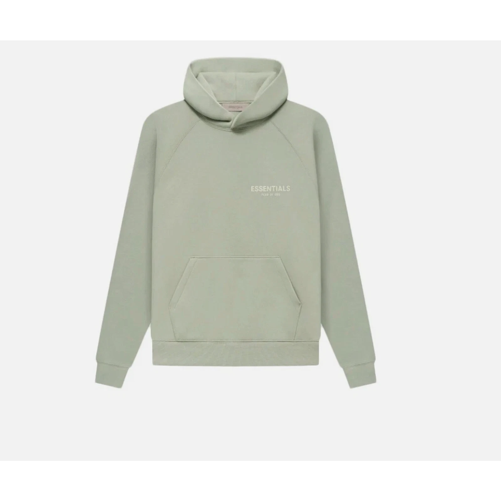 (L) Felpa con cappuccio Fear of God Essentials 'Seafoam' nuova con etichetta