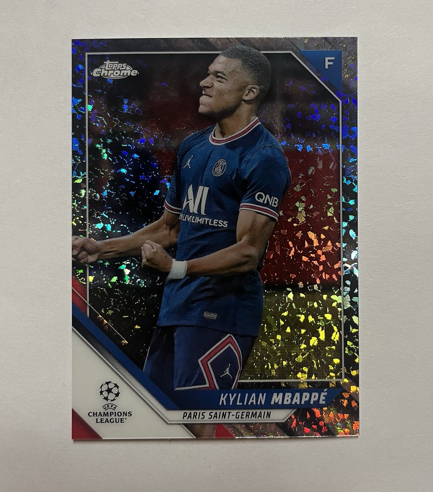 Kylian Mbappe 2021-22 Topps Chrome UEFA #1 Silver Mini-Diamond Refractor /275