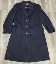 Hart Schaffner Marx Mens Overcoat Pure Wool Full Length Lined Large Younkers
