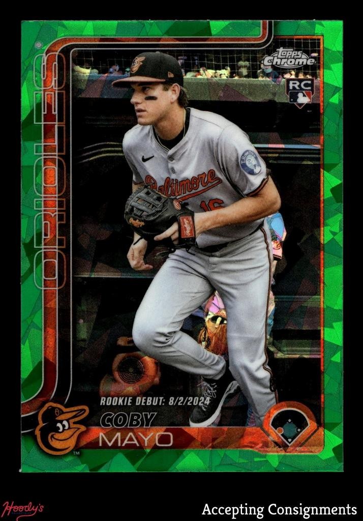 2025 Topps Chrome Update Sapphire Green #USC94 Coby Mayo RC ROOKIE 62/99