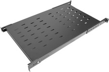 Adjustable 1U Server Rack Shelf 20-38 Inch Depth Vented Design 4 Post Computer