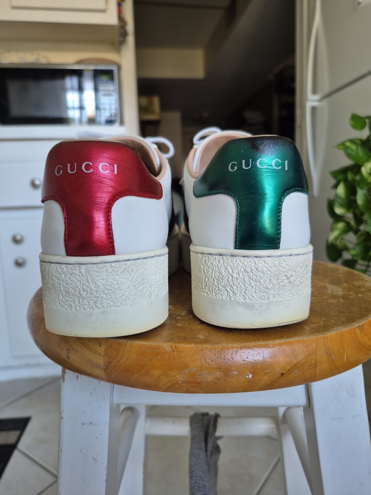 Gucci 577573 Ace Platform Sneakers Bee Web White Leather Womens Sz 36.5 image 4