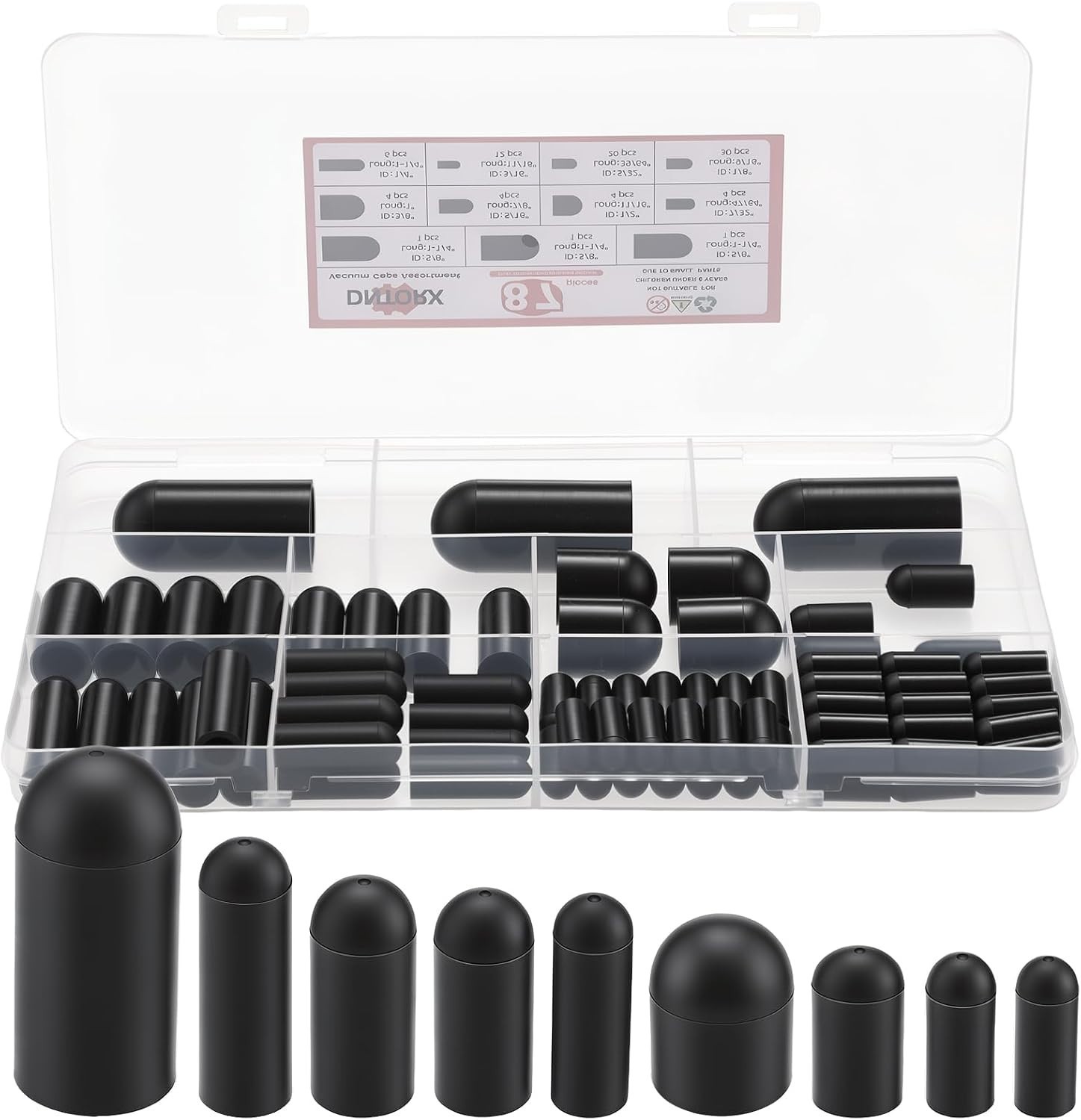 87 Piece Vacuum Cap Assortment Kit Silicone Hose End Plugs 11 Sizes Automotive R
