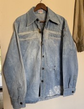 VTG Vintage Thrashed On Time By Prime Time Denim Shirt Dagger Collar Size M