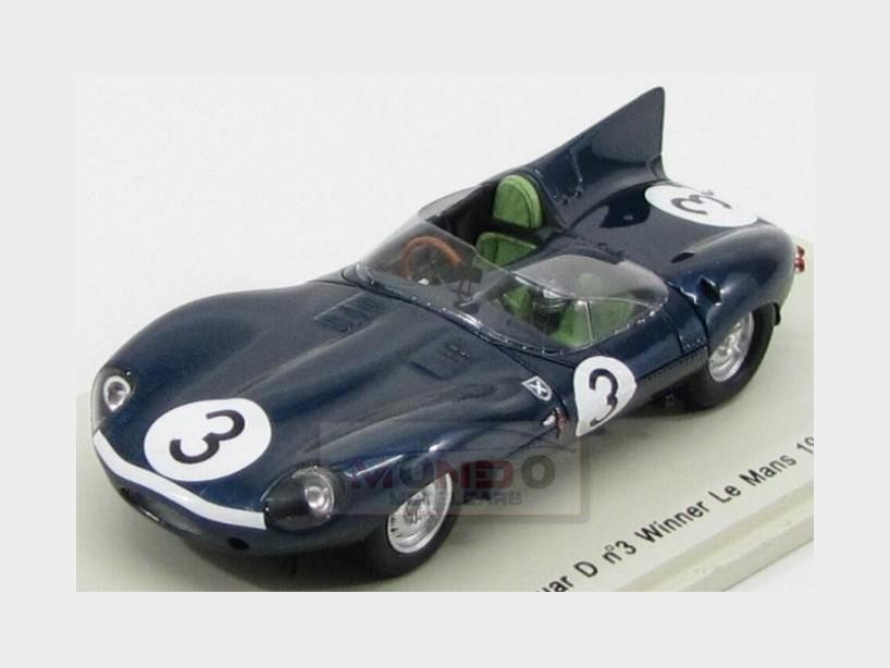 Spark Models 1/43 – Jaguar Type D N°3, Vainqueur Des 24h Du Mans 1957, Bleu Métallisé