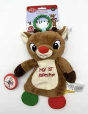 NWT My First Rudolph the Red-Nosed Reindeer Plush Lovey Activity Baby Toy