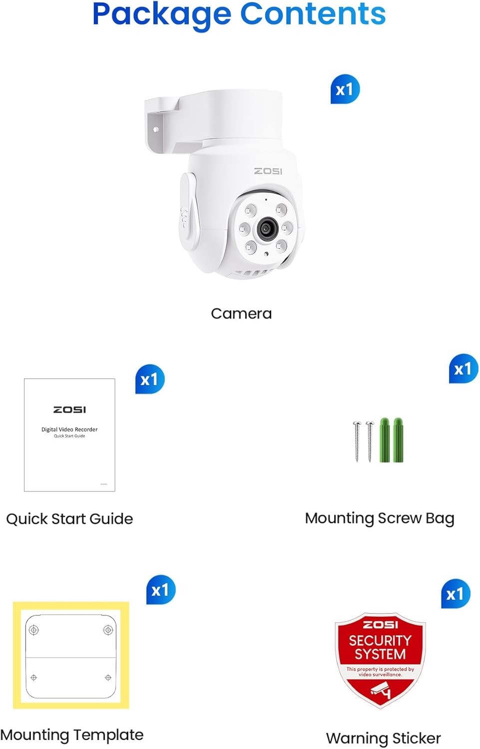 ZOSI 1080P 360° View PT CCTV Security Surveillance Camera Outdoor For DVR System