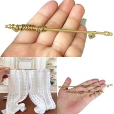 Realistic Gold Miniature Curtain Rail Rod For 1/12 Scale Doll House Accessories