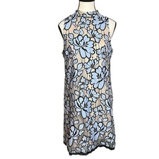 Anthropologie Plenty by Tracy Reese Lin Lace Blue Floral Dress Size 10 Halter