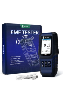 ERICKHILL EMF Meter,3-in-1Rechargeable Digital Electromagnetic Field Radiation D