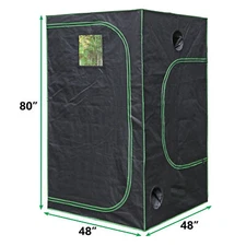 Hydroponic Grow Tent with Observation Window and Floor Plant Growing 48"x48"x80"