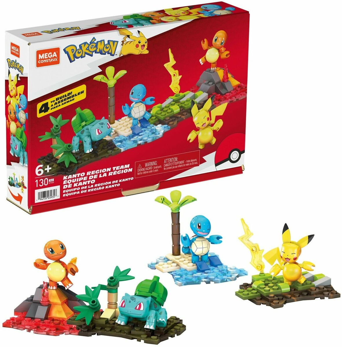 Mega Construx Pokemon Kanto Region Team Building Set, 130 pcs - Kroger