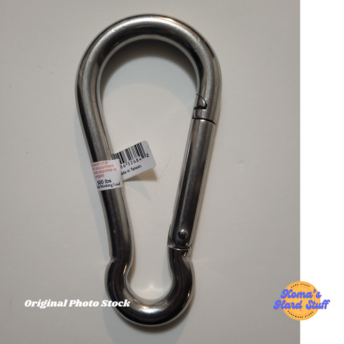 5 Count 6" T316 Stainless Steel Carabiner snap clip belt climbing hiking clasp. - Picture 6 of 8