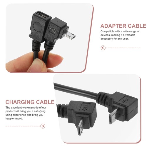 2 Pcs USB Adapter Cable Extention Multifunctional Charging Right Angle Micro - 第 11/12 張圖片