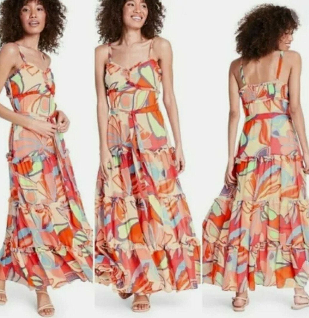 target orange floral dress Alexis x Target Orange floral asymmetrical dress size M