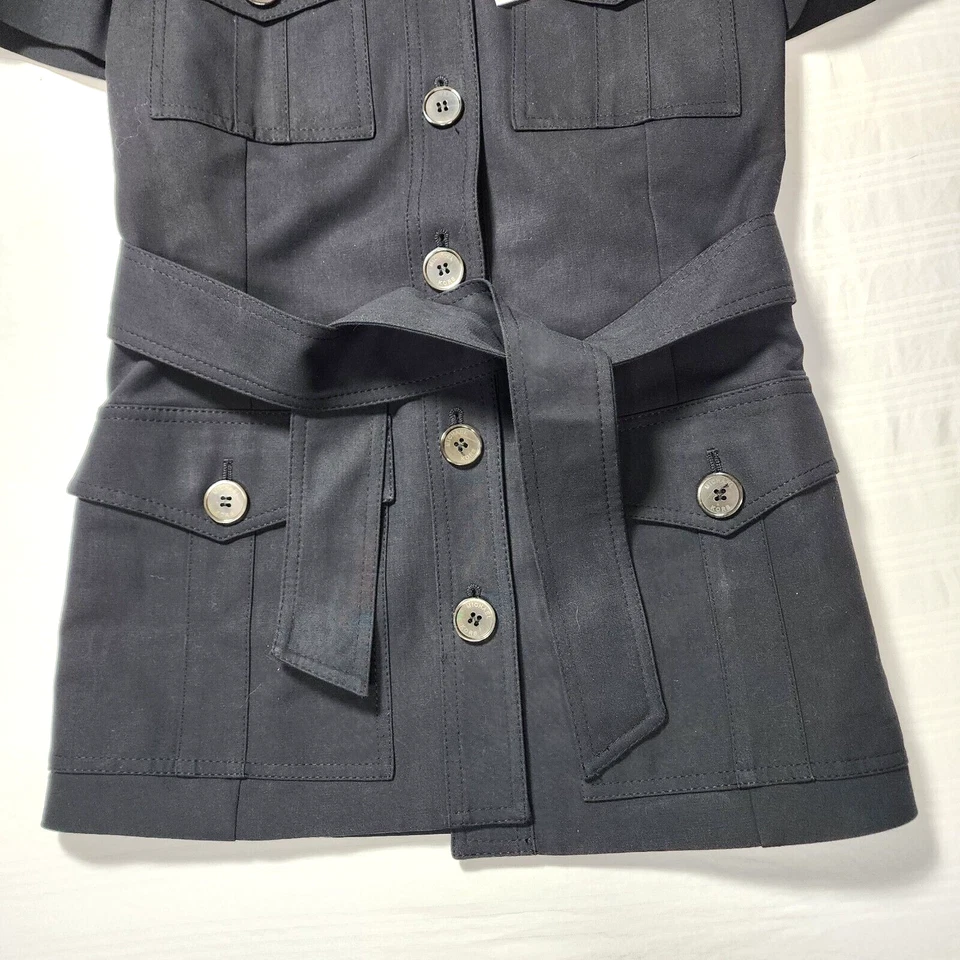 Chaqueta Michael Kors Mujer Talla 2 Negra Manga Corta Blazer con Tirantes Safari Nueva con Etiquetas Foto 3 de 4