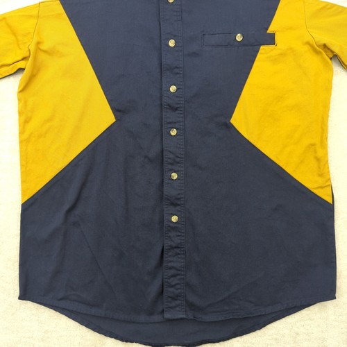 Wrangler Western Hemd Herren M Medium Cowboy Rodeo Colorblock Navy Langarm - Bild 4 von 11