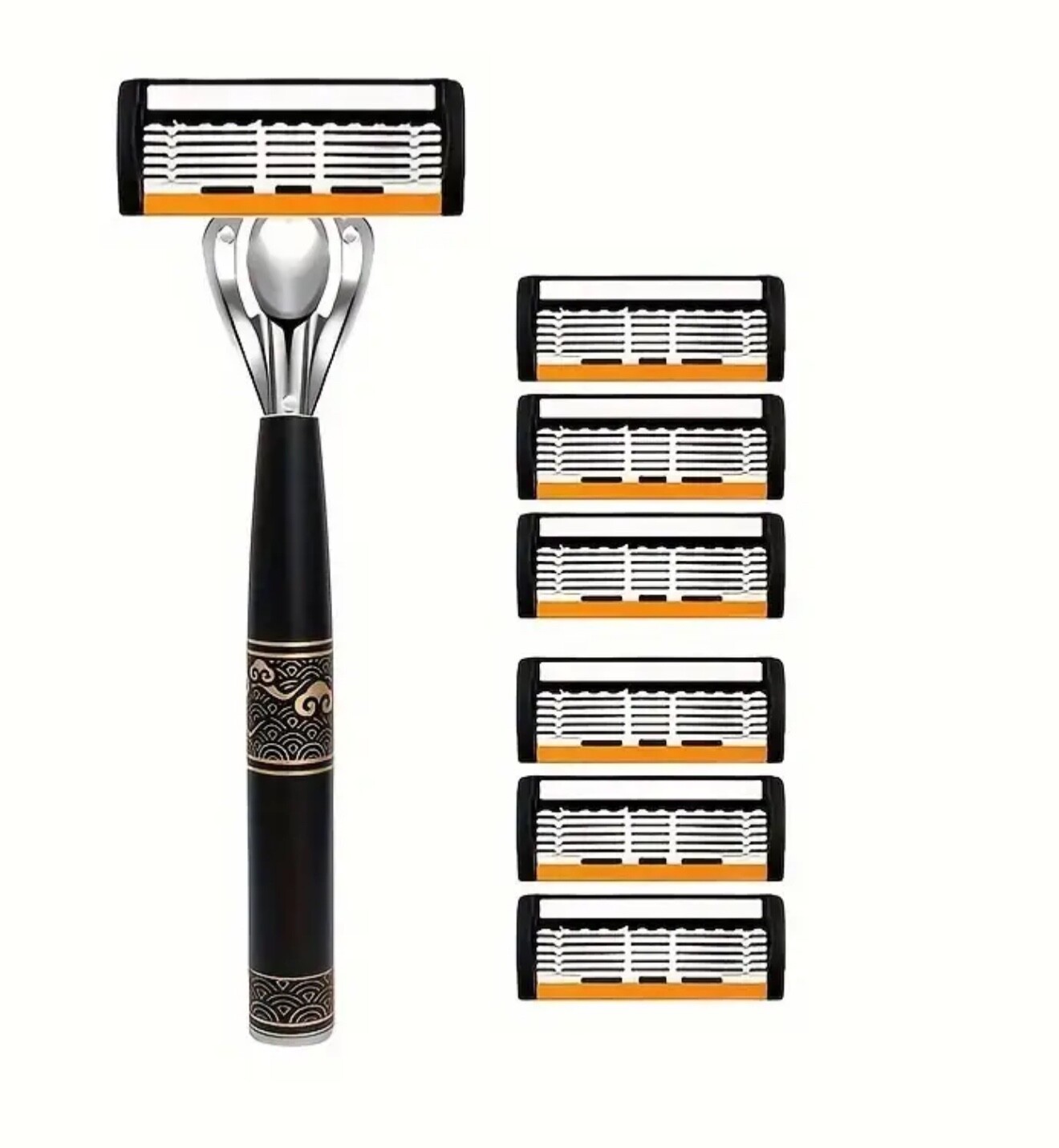 Pro Razors Shaving System 1 Handle + 6 Cartridge Set 7-layers Precision Blade