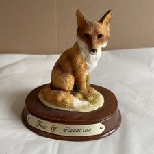 Leonardo Collection Fox On Wooden Plinth
