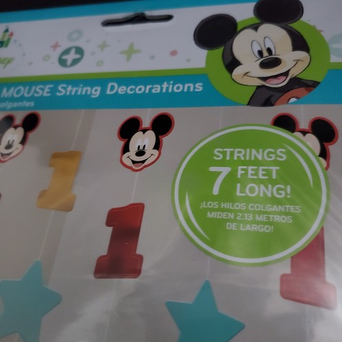 Mickey Mouse 1st Birthday Party String 6 Pcs Disney 7 Ft + 5 Ft Banner SET - Picture 9 of 10