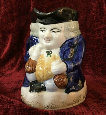Vintage Early 1900's English Ceramic Toby Jug Pitcher Staffordshire