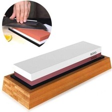 PIETRA AFFILA COLTELLI DOPPIA GRANA BASE ANTISCIVOLO AFFILATRICE LAME CUCINA