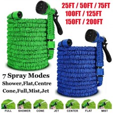Expandable Garden Hose Pipe Anti Kink With 7 Function Water Spray Gun Magic Hose