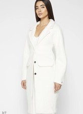 Maniere De Voir Cinch Waist Textured Knit Coat - Off White