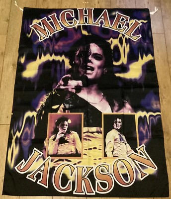MICHAEL JACKSON Fabric Flag Banner Poster MJ 52x38 