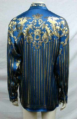 Chemise Homme En Soie Métallisée Bleue - Marque Crème De Silk - Taille M - Neuf Avec étiquette