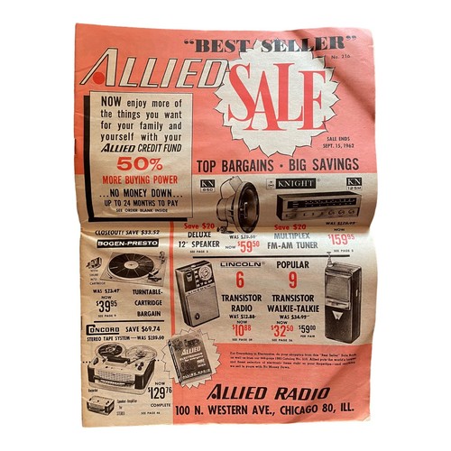 1962 Allied Radio Catalog Sales Flyer Electronics Sale Bulletin Knight