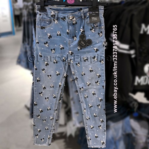 MICKEY Mouse Denim Jeans Official Disney Primark Ragazze Pantaloni Minnie  in tutto | eBay