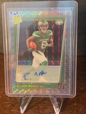 2021 Panini Clearly Donruss Elijah Moore AUTO Rated Rookie MOSAIC HOLO RC