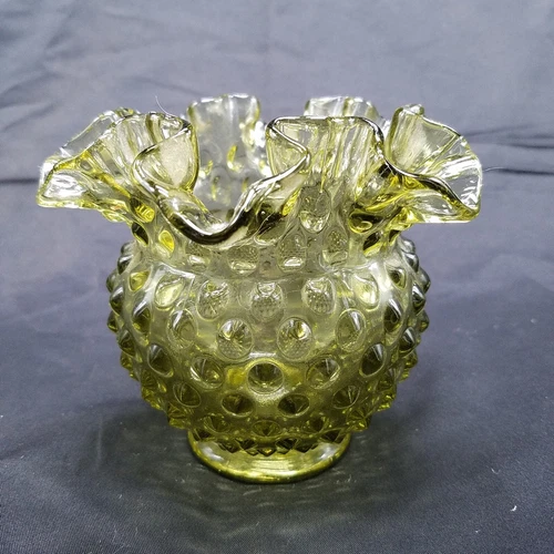 Fenton Hobnail Ruffled Vase
