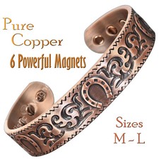 Lucky Horseshoe Copper Bangle Men Women Joint Magnetic Therapy Pain Relief HSC 