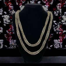 Vtg Jewelry Long Twisted Boho Lasso Continuous Necklace 72” Metal 800 Silver?