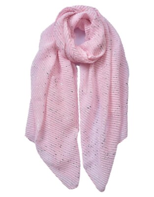 TR Silber kleines Stück Glitzer Crinkle Muster Schal/Damen Party/weich & elegant
