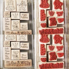 STAMPIN UP GIFTS SHOWER FLORAL (9) WOOD MOUNT RUBBER STAMPS SCRAPBOOK CARDMAKING