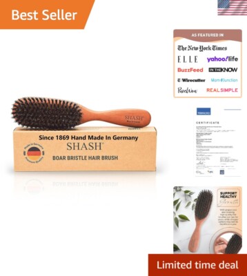 Handcrafted 100% Boar Bristle Hair Brush with Wooden Handle - Timeless Elegance