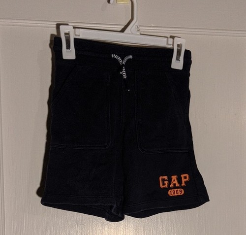 Boys "Gap" Navy Blue Logo Shorts with Pockets and Drawstring Size 5 - Picture 2 of 8