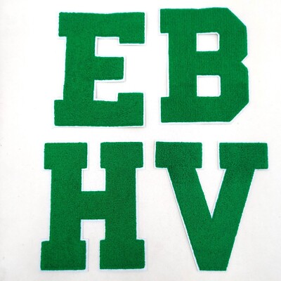 Large 8 Inch Chenille Letters with White Background: Pick Your Letter / Color