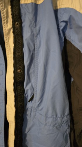 Columbia Jacket Womens M Interchangable 2 In 1 Hooded Blue White Black - Picture 6 of 11