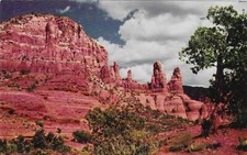 Vintage Arizona Chrome Postcard Red Rock Formations Oak Creek Canyon